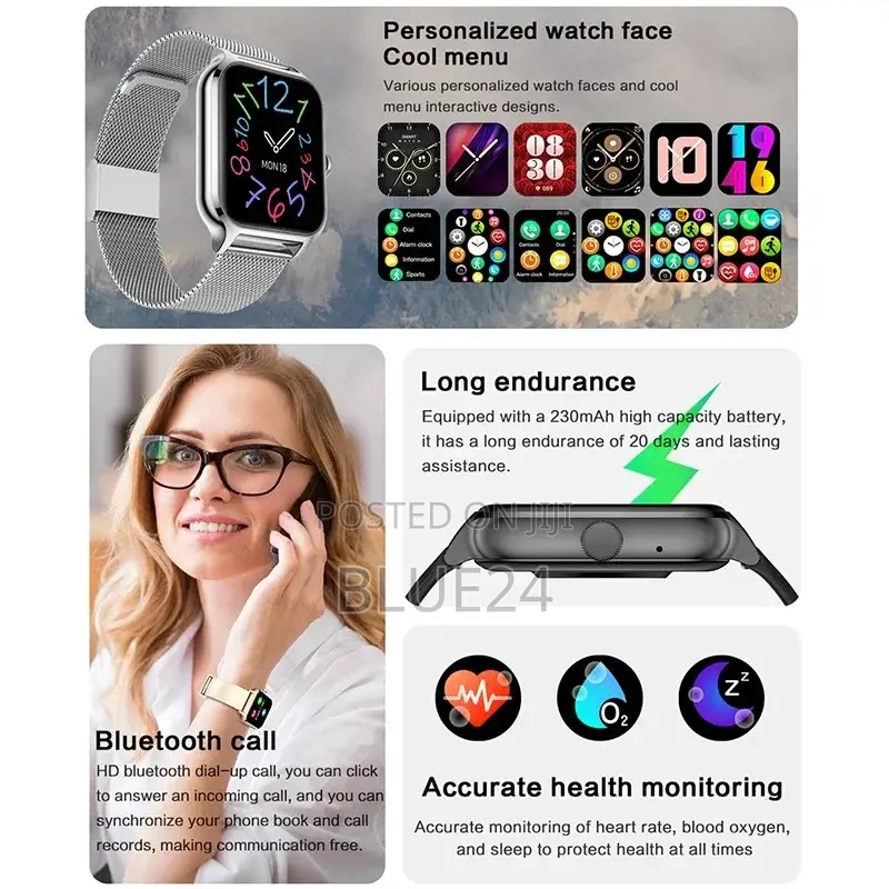 2025 Smart Watch Women 2.01" Full Touch Screen Heart Rate Tracker