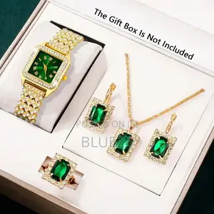 5pcs/Set Women's Luxury Quartz Watch Roman Digital Dial Clock Women's