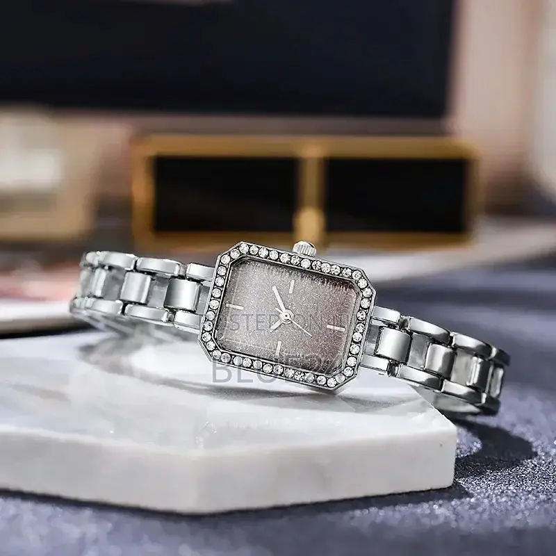 Luxury Ladies Brand Watches Fashion Dresses Square Crystal Minimalist