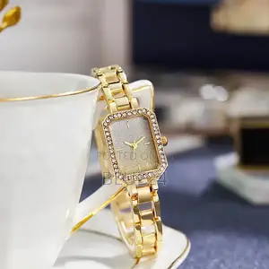 Luxury Ladies Brand Watches Fashion Dresses Square Crystal Minimalist