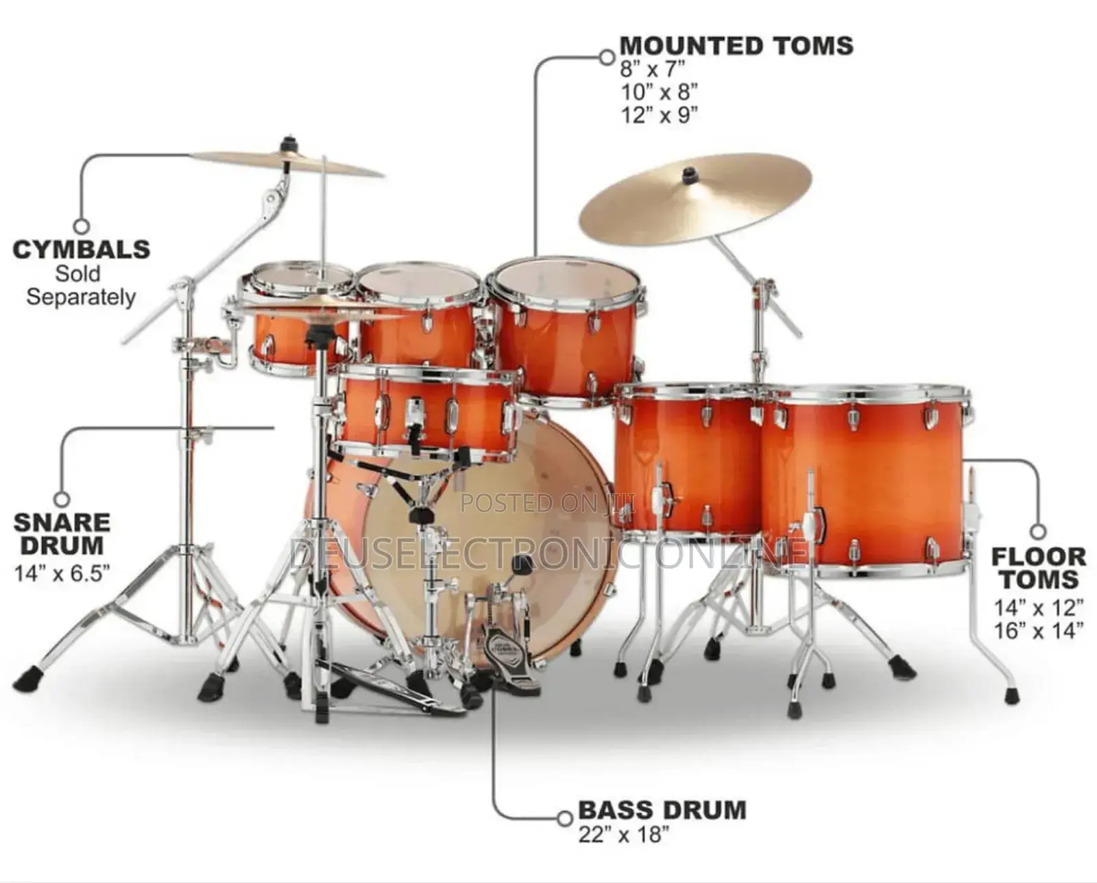 *Tama Drums 7 Pieces* 
 ``