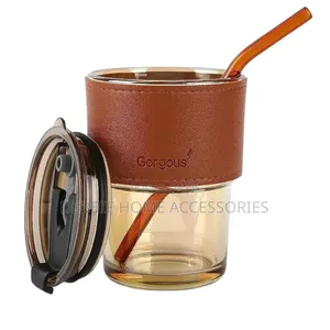 Qglass Tumblers With Lids and Reusable Straws