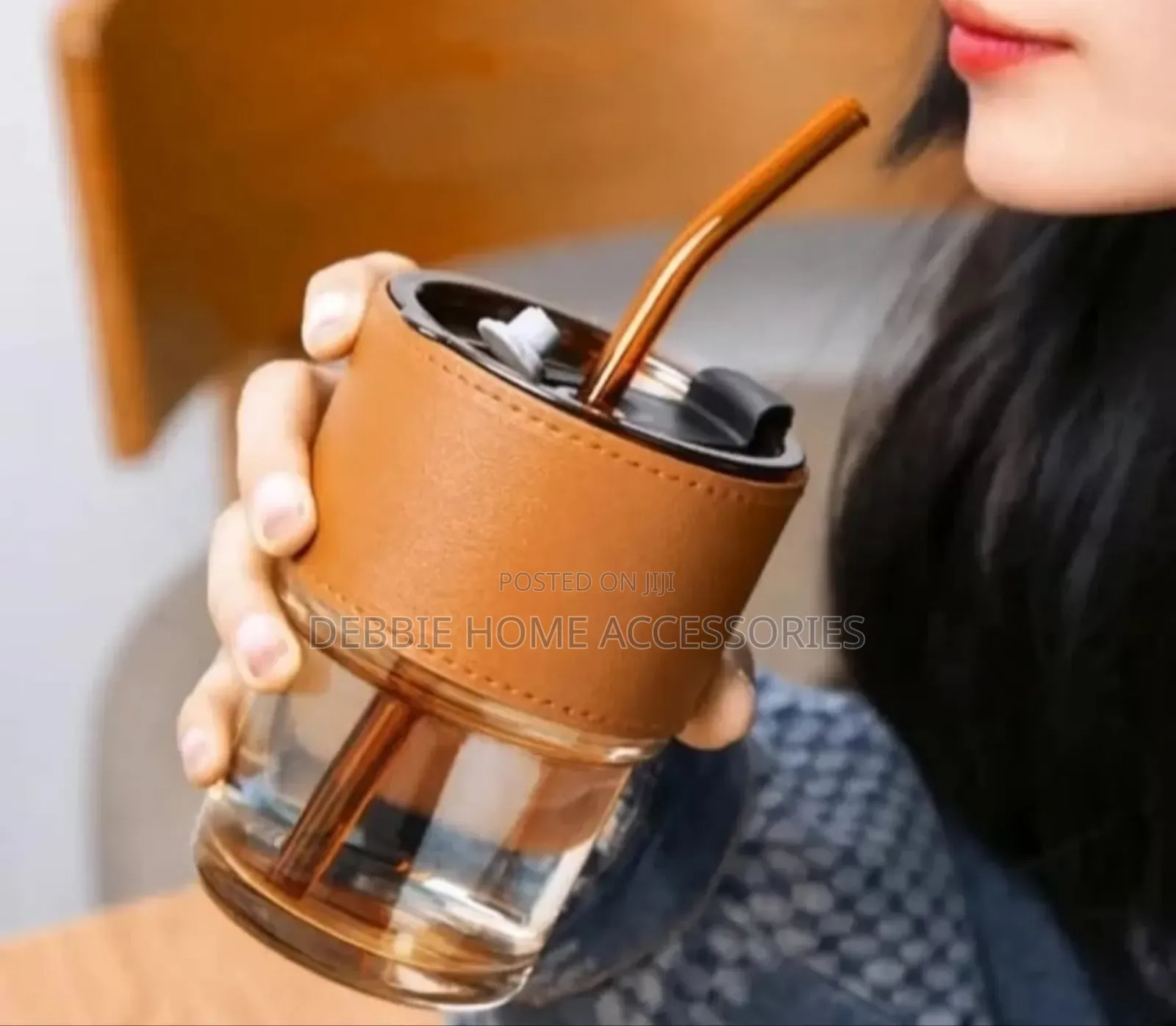 Qglass Tumblers With Lids and Reusable Straws