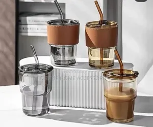 Qglass Tumblers With Lids and Reusable Straws