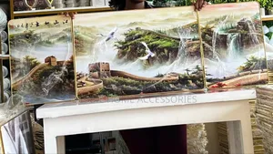 Three-Panel Painting of the Great Wall of China.