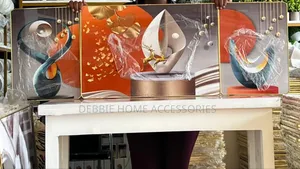 Three-Piece Set of Modern Abstract Canvas Wall Art.
