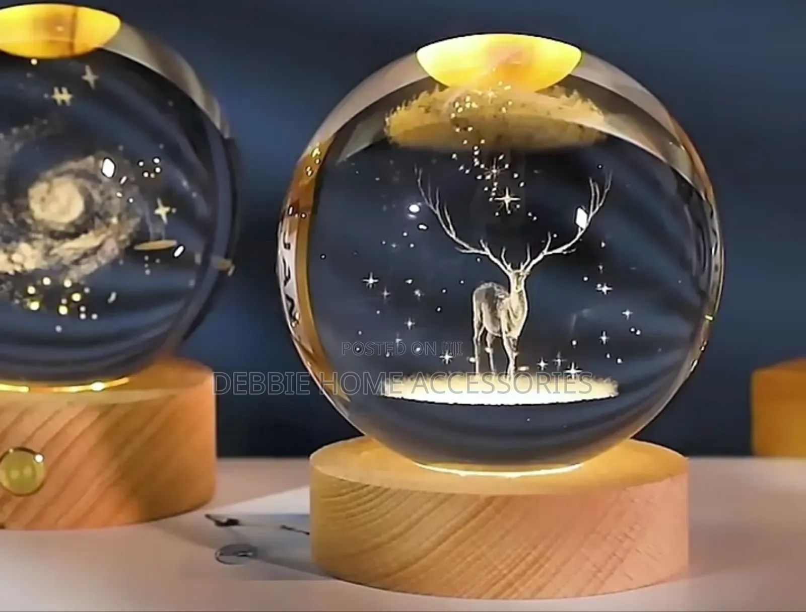 3d Galaxy Crystal Ball Night Light