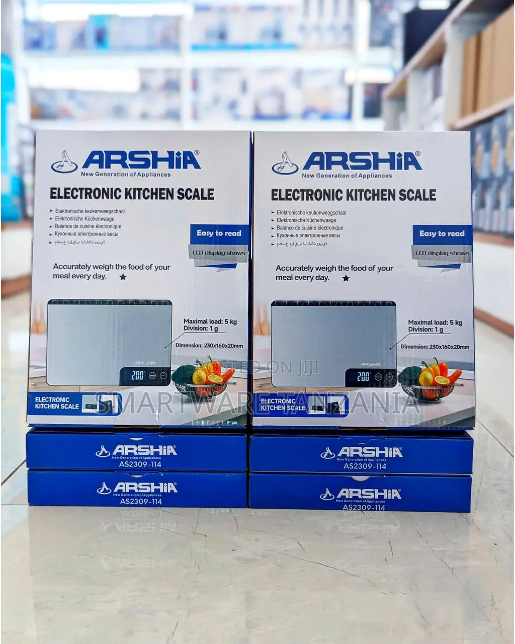 Arshia As2309-114 Electronic Kitchen Scale - 5kg/1g, LCD Display