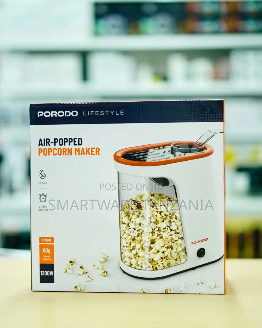 Porodo Lifestyle Popcorn Maker With Detachable Tank, 1200w Power