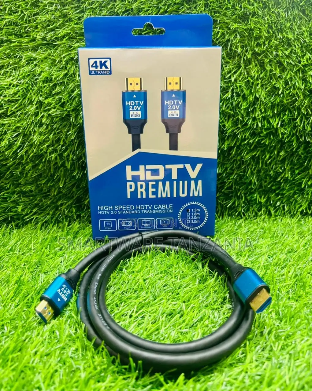 Ultra Hd HDTV Premium High Speed Hdmi Cable, 1.5 Metres, Black/Blue