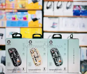 Wireless Mouse Crystal Transparent, Gaming Adjustable Dpi Silent Mouse