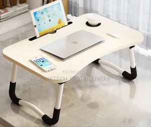 Folding Laptop Table Desk With Slot Cupholder and Handle