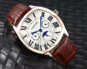 Cartier Chronograph Leather Strap Brown