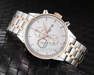 Tissot Chronograph Stainless Steel Strap Silver Gold and White