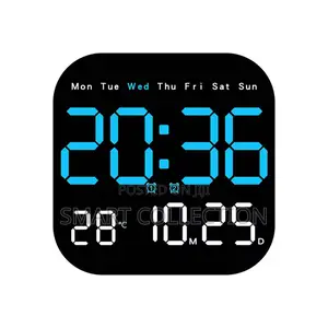 7 Inch Led Digital Wall Table Clock With Remote,Alarm,Temperature