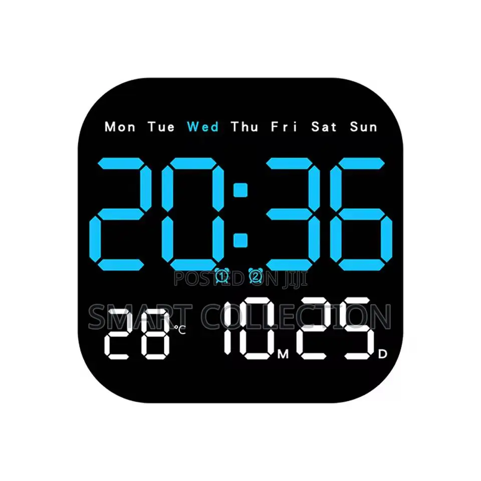 7 Inch Led Digital Wall Table Clock With Remote,Alarm,Temperature