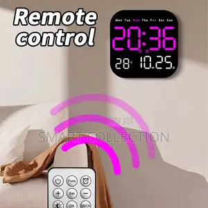 7 Inch Led Digital Wall Table Clock With Remote,Alarm,Temperature