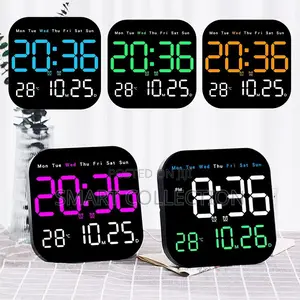 7 Inch Led Digital Wall Table Clock With Remote,Alarm,Temperature