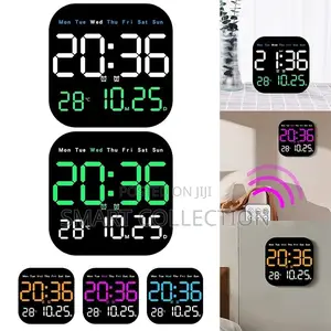 7 Inch Led Digital Wall Table Clock With Remote,Alarm,Temperature
