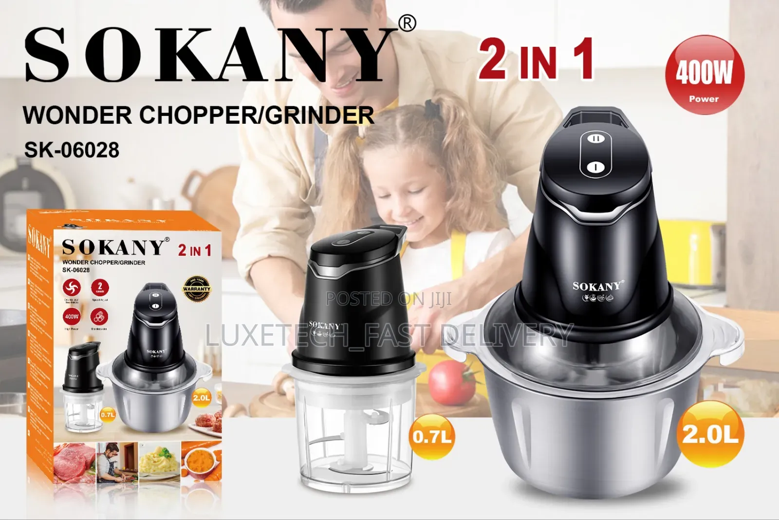 Sokany 2-in-1 Wonder Chopper/Grinder