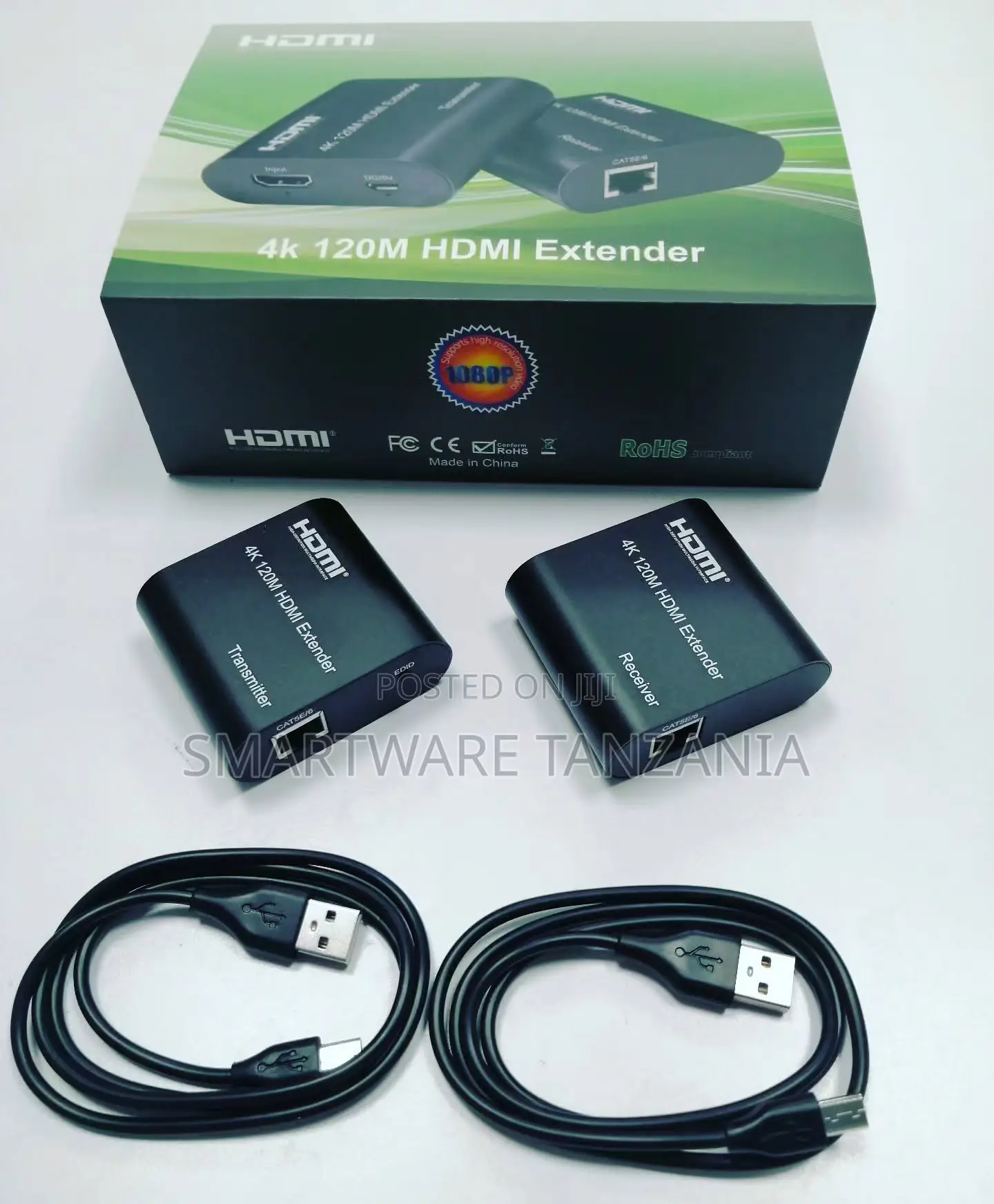 Hdmi Usb Extender Over Cat5a/6/7 Ethernet Up to 120m, Plug and Play