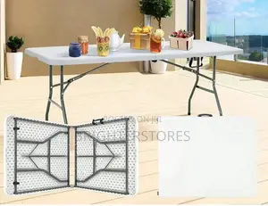 Folding White Table 180cm Picnic