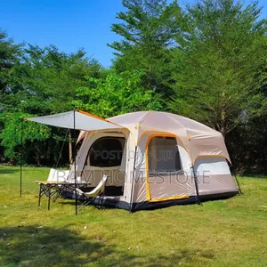 Spacious Cabin Camping Tent With Canopy (6-8 People)
