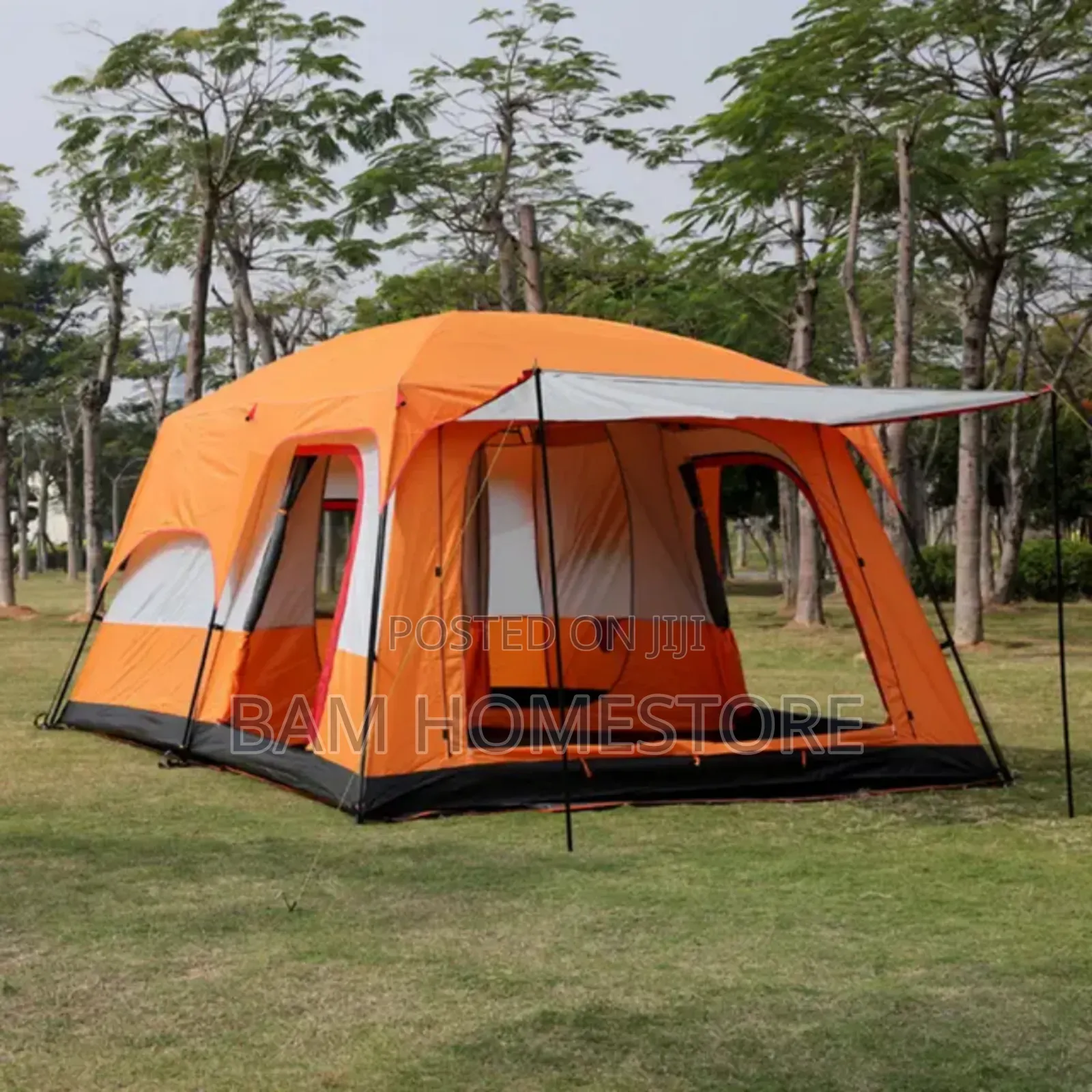 Spacious Cabin Camping Tent With Canopy (6-8 People)