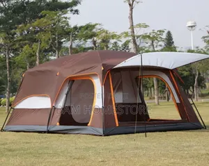 Spacious Cabin Camping Tent With Canopy (6-8 People)