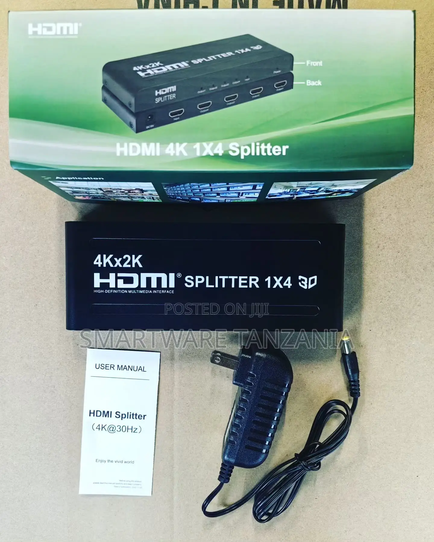 Hdmi Splitter 1x4 With Power Adapter Hdmi 1.4 Video Audio Support 3d