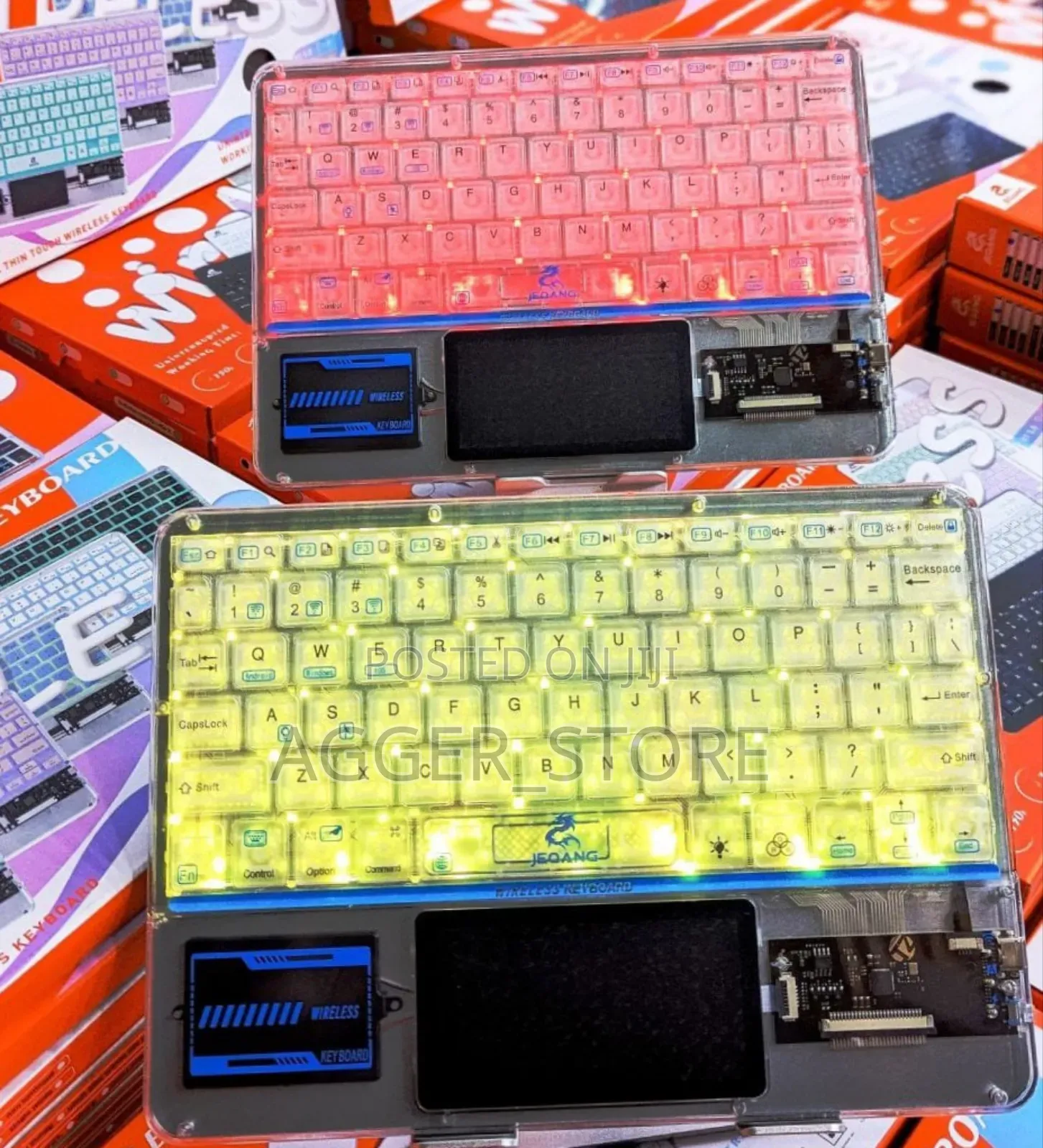 Jeqang B29 Transparent Wireless Keyboard With a Touchpad and Backlight