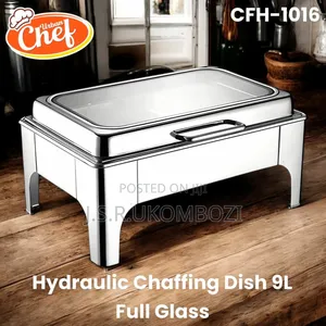 *Urban Chef Chaffing Dish Full Glass Silver 9l