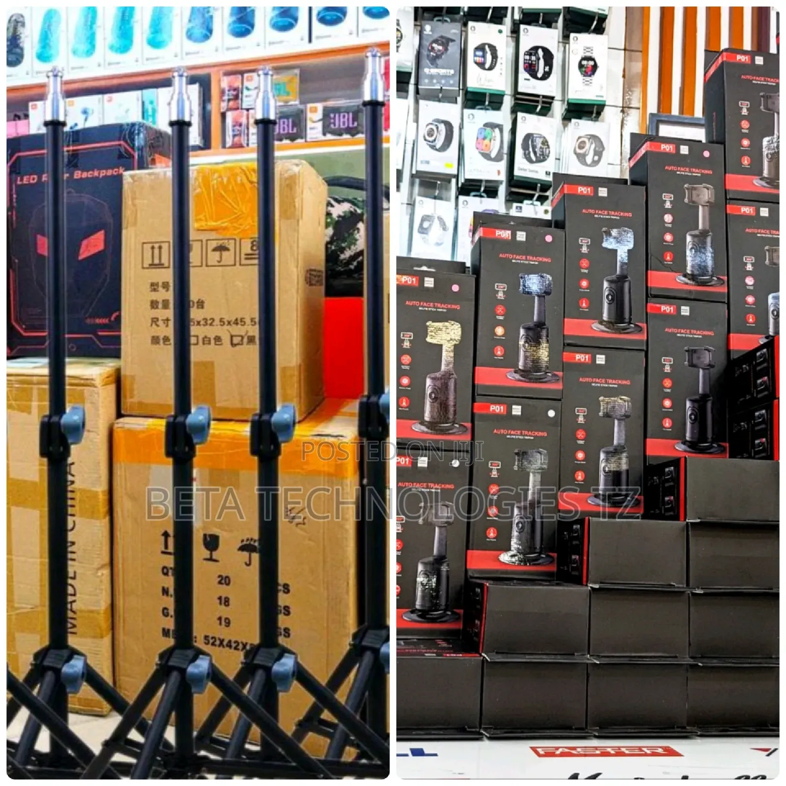Face Tracking Phones Stand + Tripod Stand Ndefu