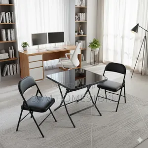 Foldable Tempered Glass Table+ Chairs Set