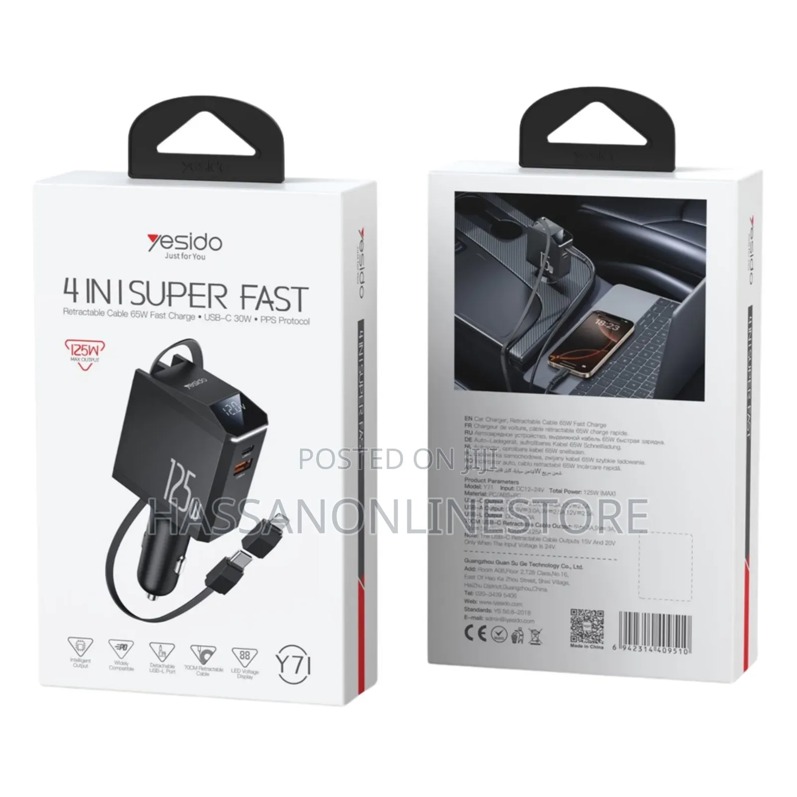 Yesido Y71 4-in-1 Super Fast Car Charger