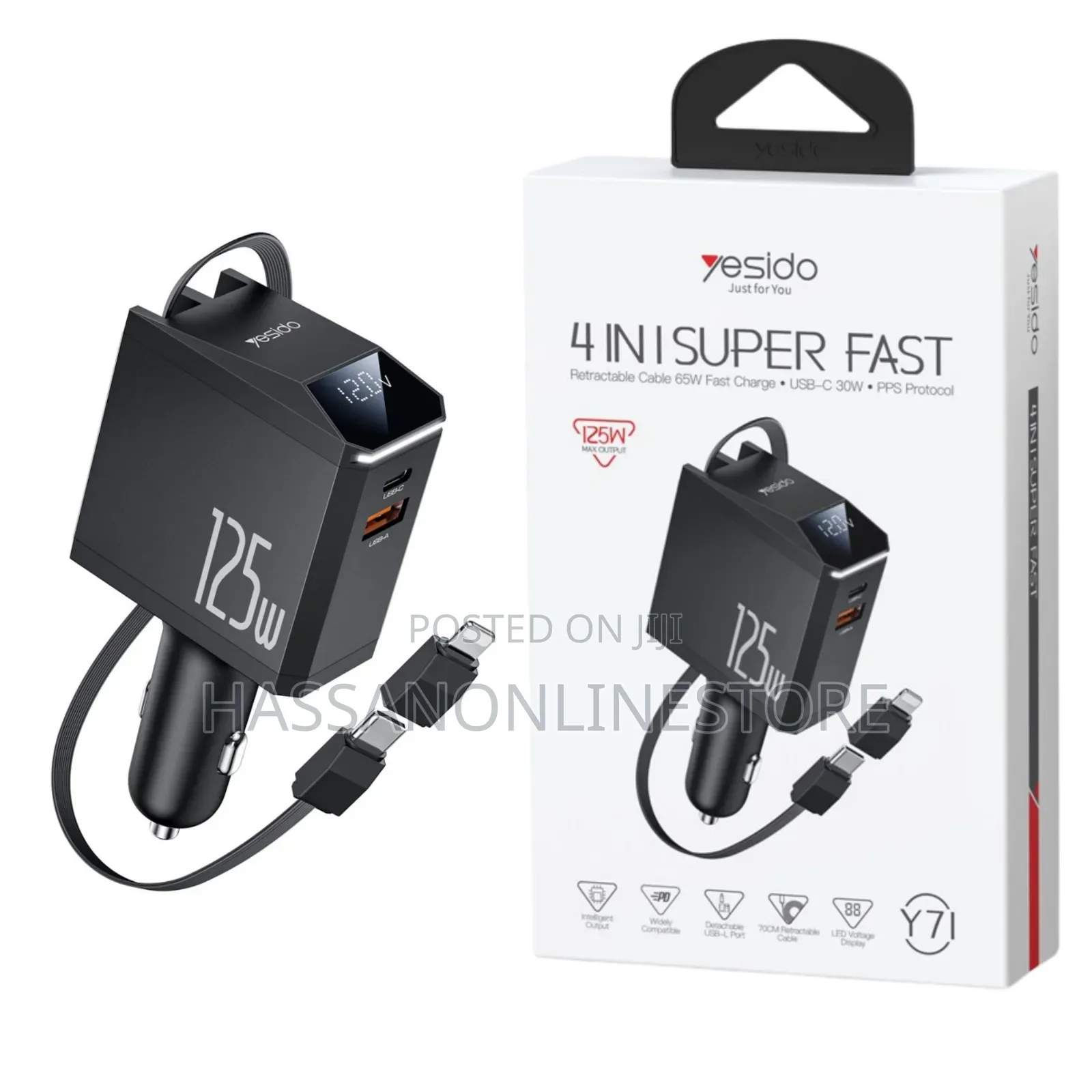 Yesido Y71 4-in-1 Super Fast Car Charger