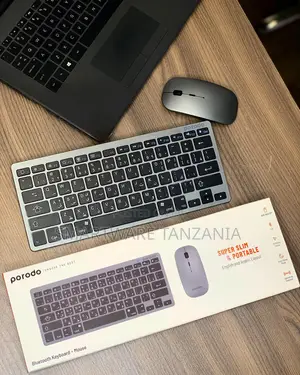 Porodo Compact Keyboard, Battery Rechargeable Wireless Mouse/Keyboard