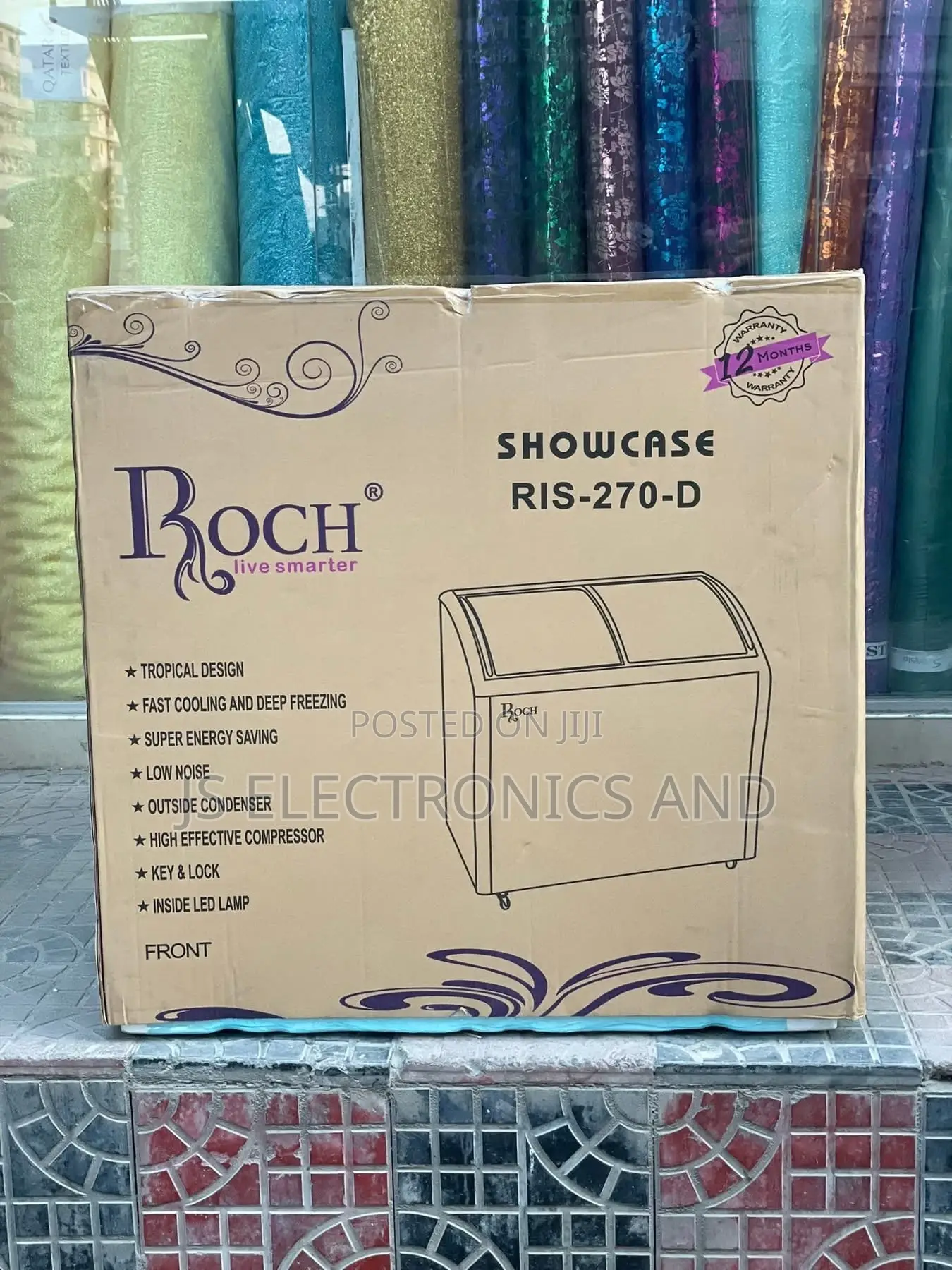 Roch Freezer Display Showcase Liter 218 Original Sliding Two Doors