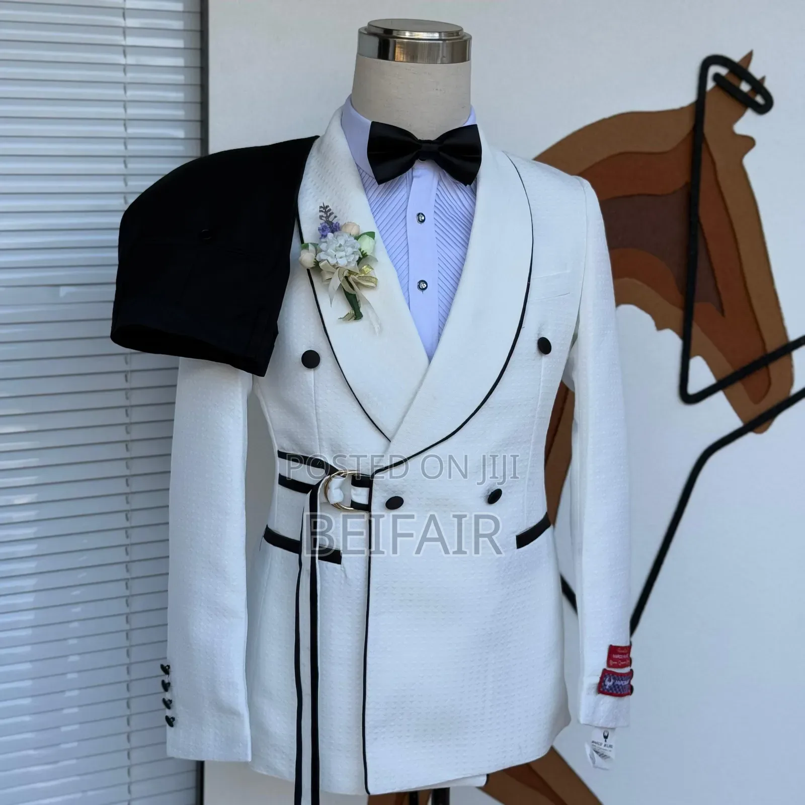 Black Tro White Double Breasted Suit