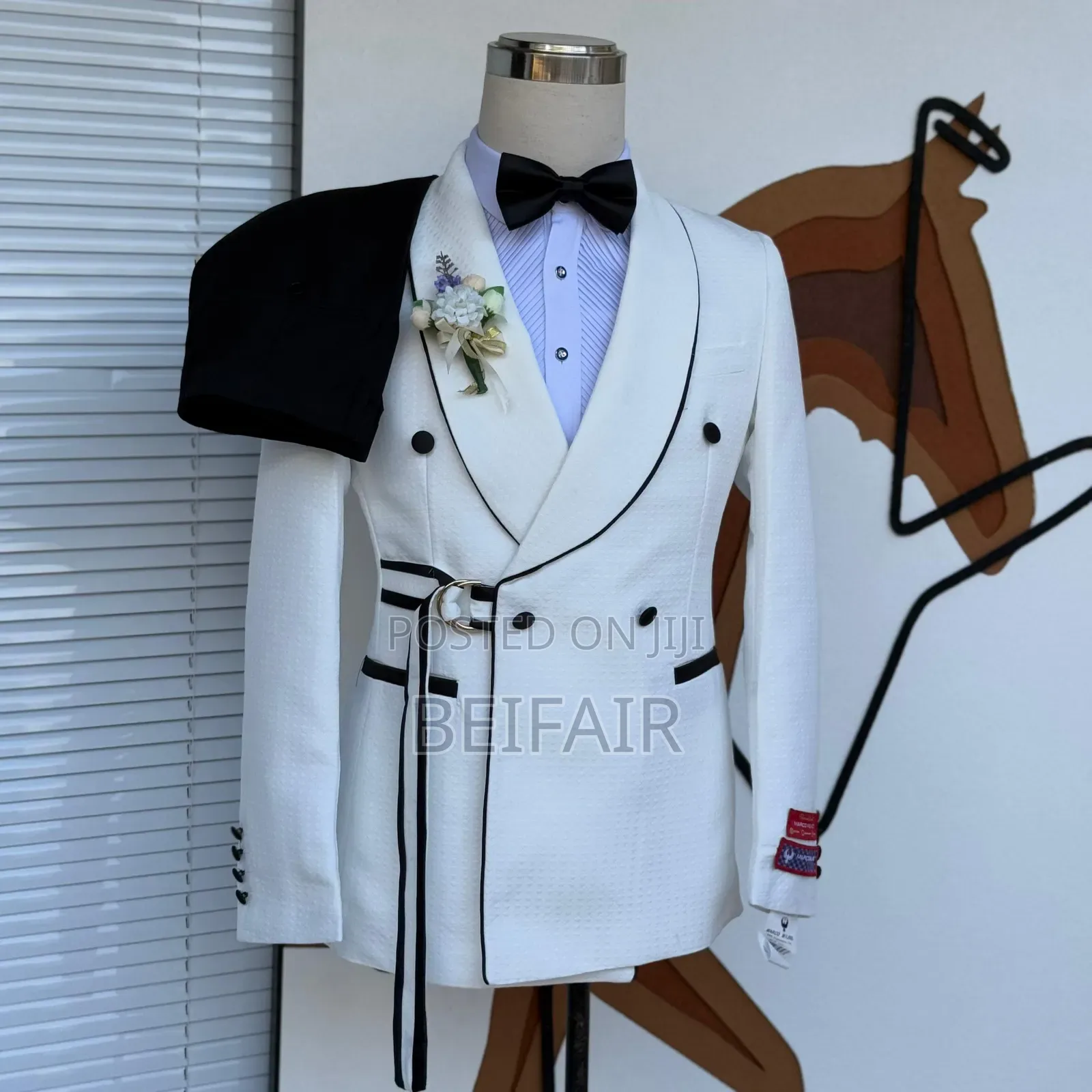 Black Tro White Double Breasted Suit