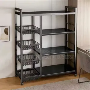 4-Layers Kitchen Storage Rack With 3 Mesh Vegetable Baskets