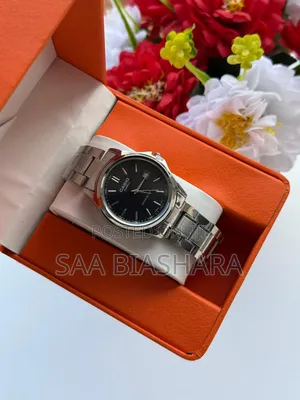 Casio Womens Watch Round Shape Silver and Black