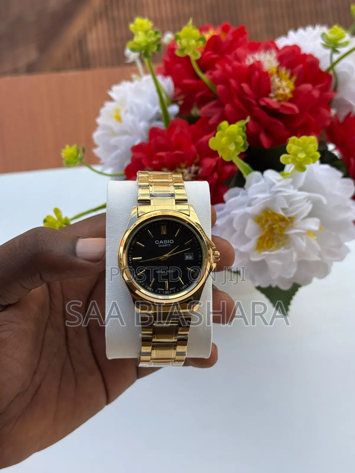 Casio Womens Round Shape Gold and Black