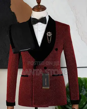 Ice Material Men Suits (Red)