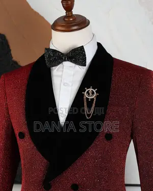 Ice Material Men Suits (Red)