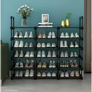 Double Row Shoe Rack Multi-Layer Floor Stand Shoe Rack* Size:6 Layers