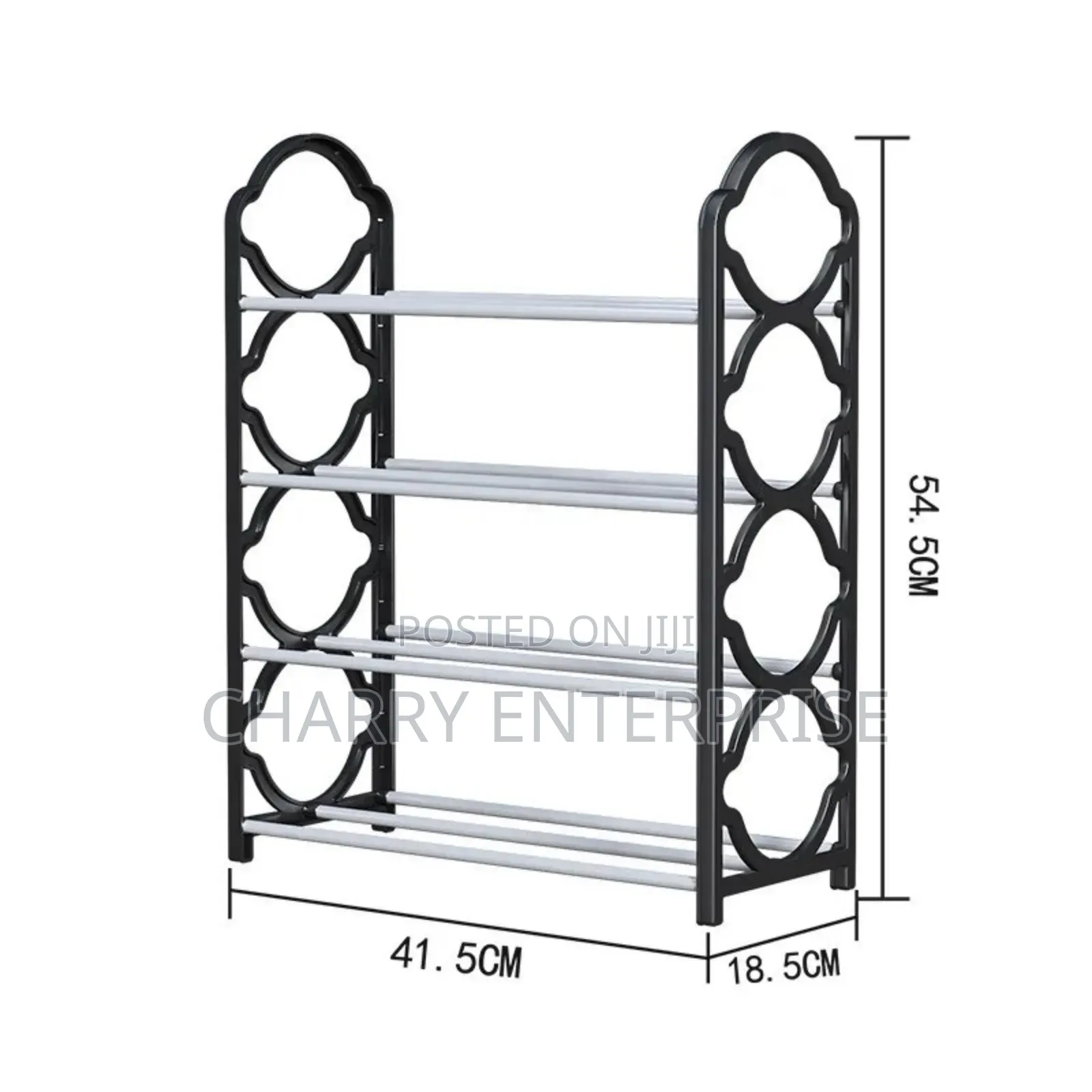 Space Saving Shoe Organizer With Four Tiers For Storing Multiple Pairs