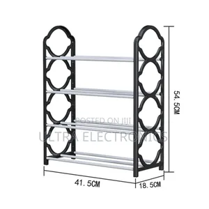Space-Saving Shoe Organizer With Four Tiers for Storing Multiple Pairs