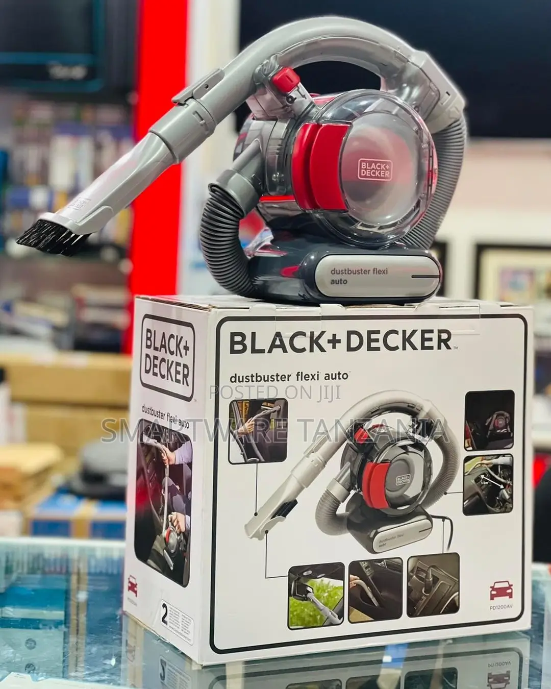 Black+Decker Bagless Car Hand Vacuum Cleaner Dustbuster, Flexi Hose