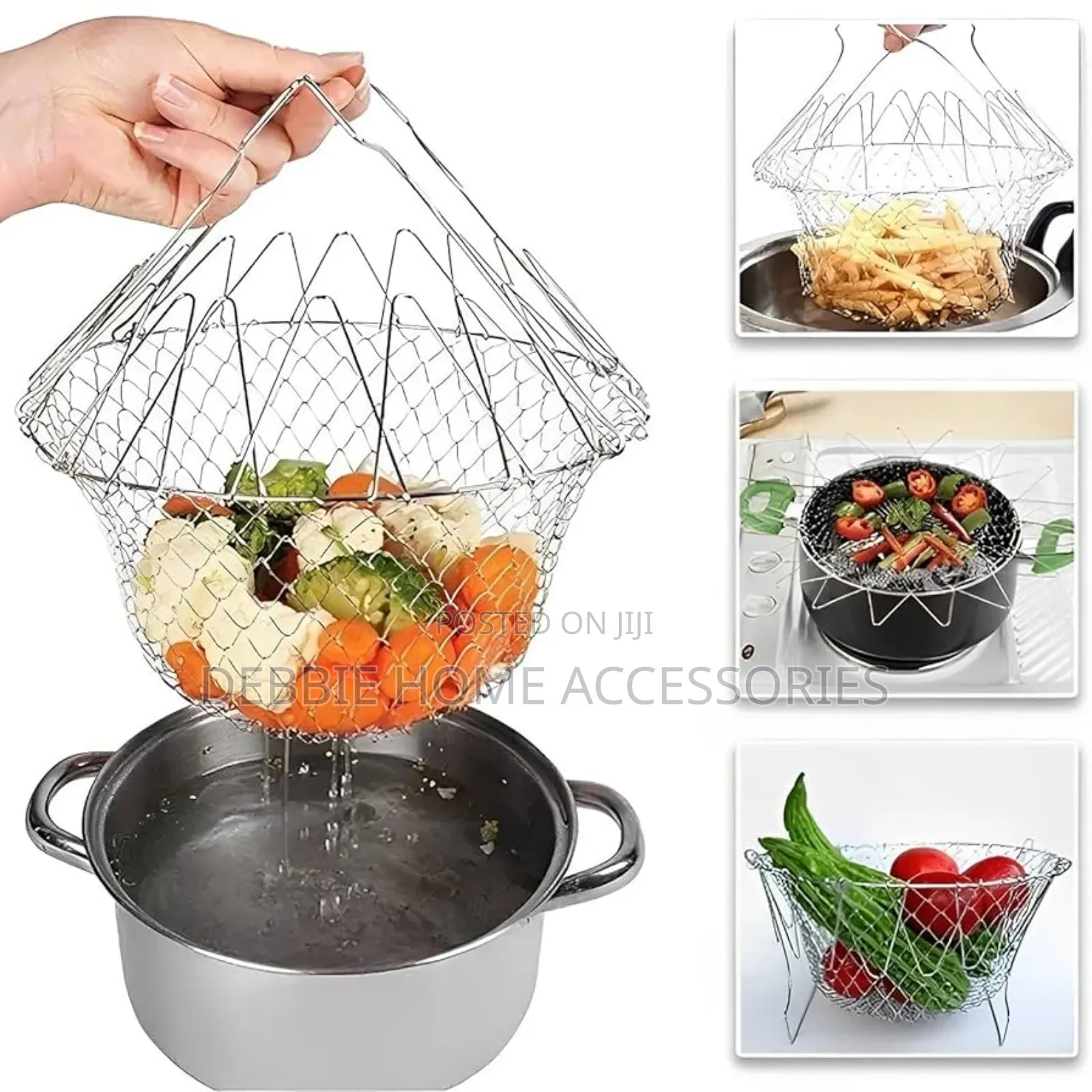Foldable Stainless Steel Deep-Frying Basket